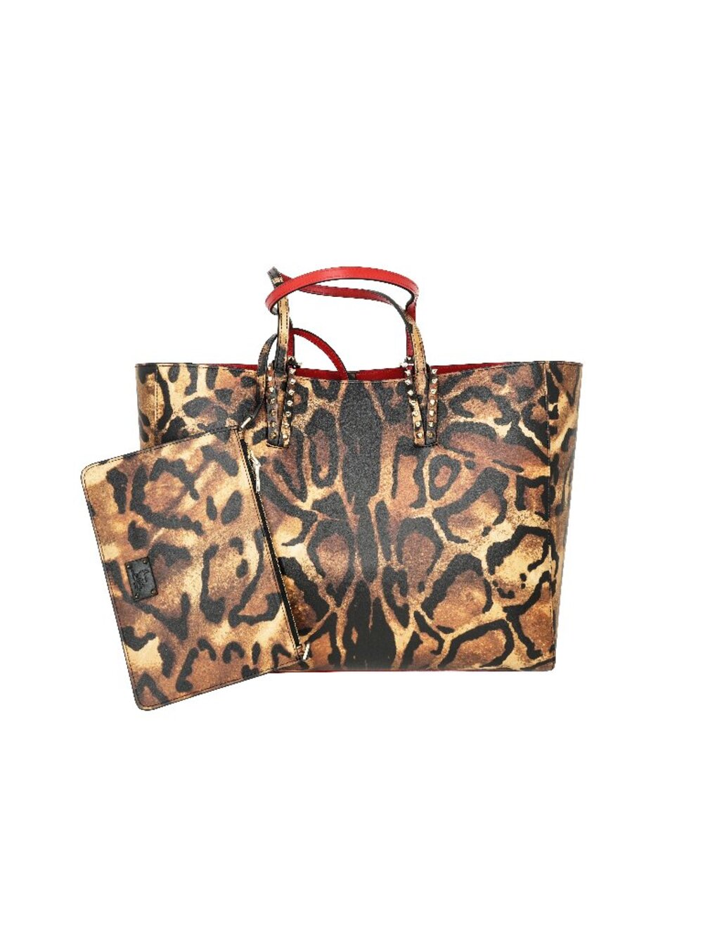 Christian Louboutin Cabata Bengal Print Large Leather Tote With Pouch